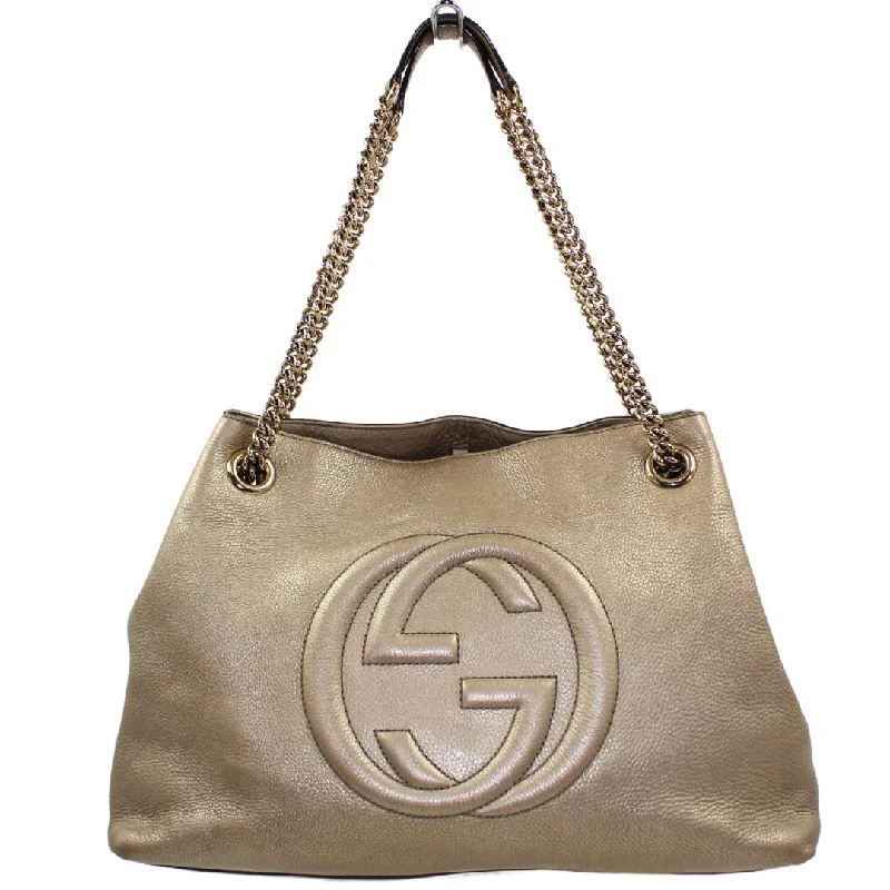 Gucci Pebbled Calfskin Medium Soho Chain Shoulder Bag