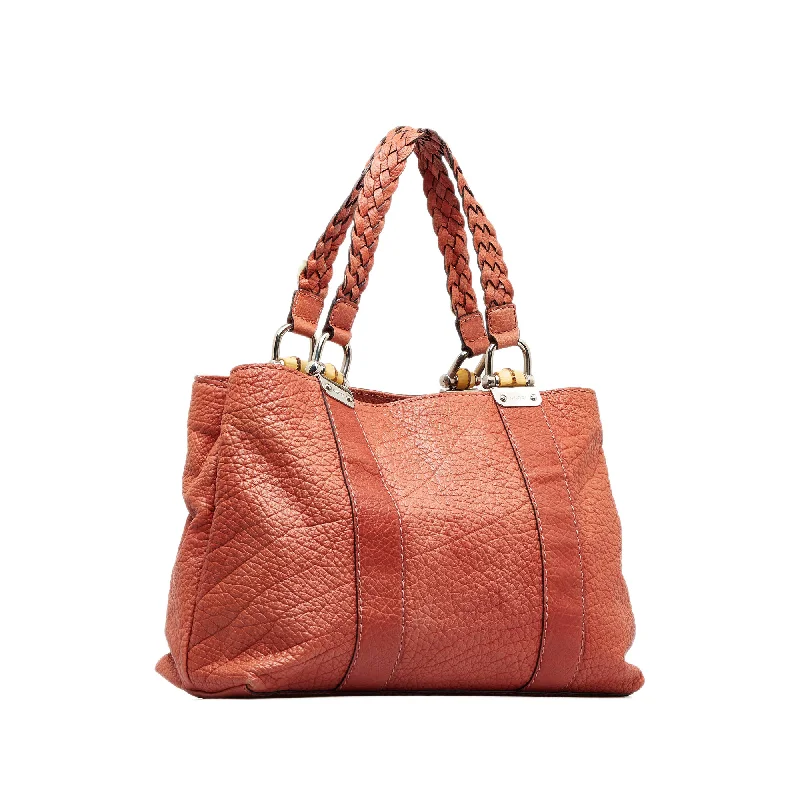 Orange Gucci Bamboo Libeccio Tote Bag