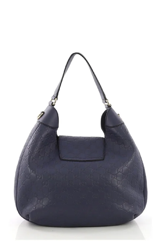 Medium Emily Guccissima Hobo Navy