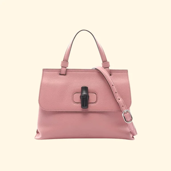 Gucci Daily Bamboo Handbag Leather Pink