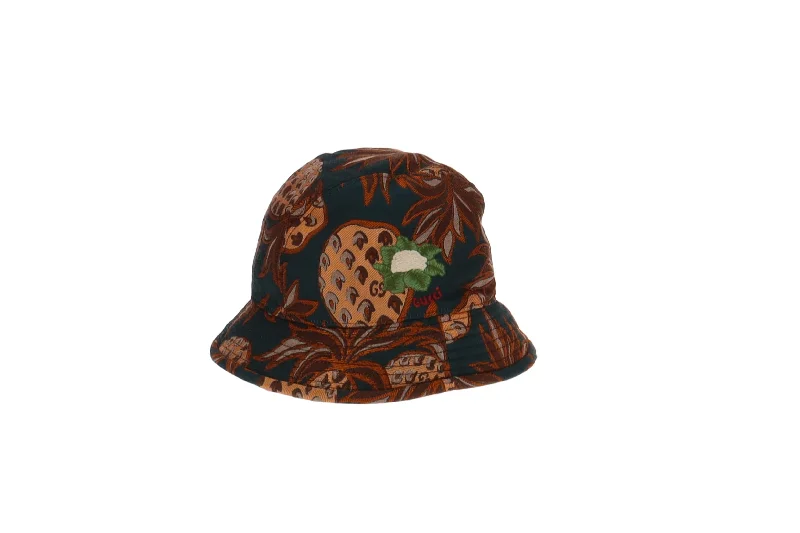 Gucci Metallic Pineapple Jacquard Bucket Hat (L)