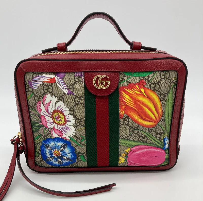 Gucci Ophidia GG Supreme Flora Small Zip Around Camera Bag-NEW