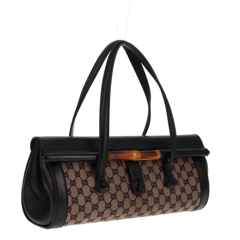 Gucci Black GG Canvas & Leather Bullet Bag