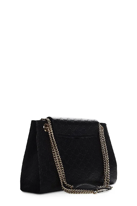 Guccissima Large Emily Chain Shoulder Bag Black