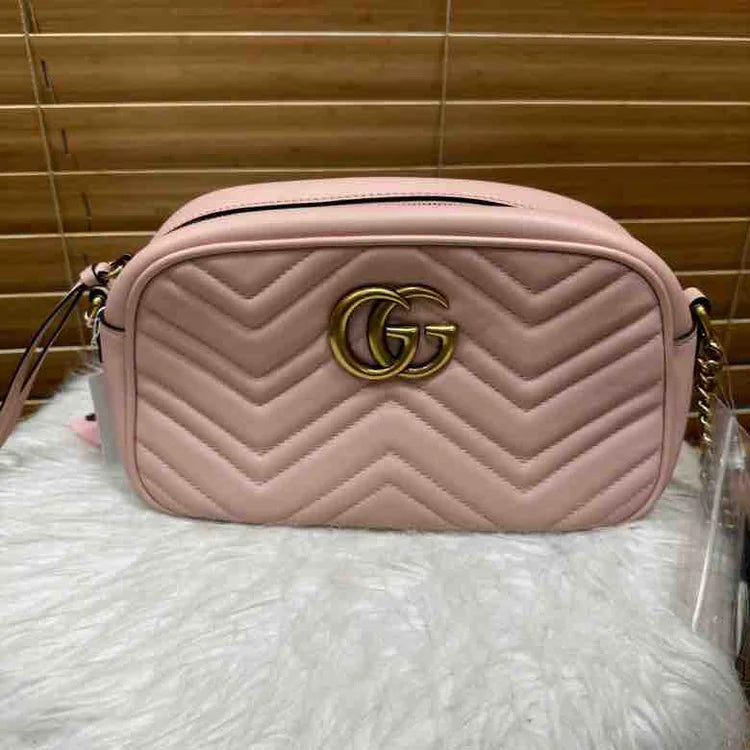 Gucci GG Marmont Shoulder Bag, Pink, Matelasse Leather, Small