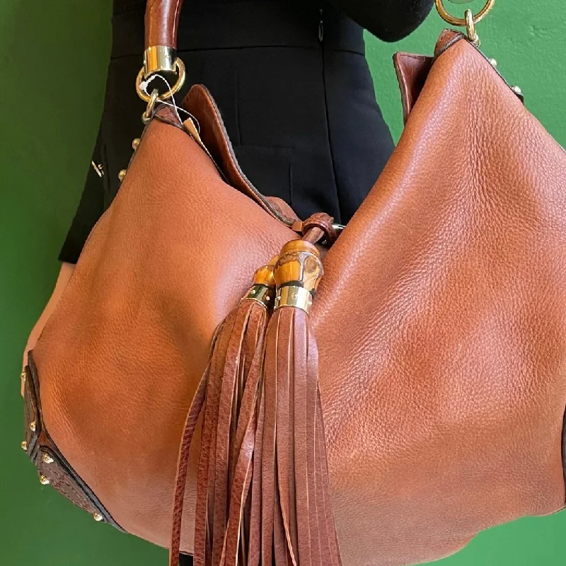 Gucci Indy Large Caramel Leather With Tassel