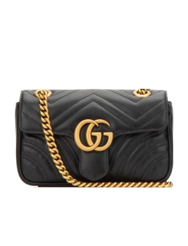 Gucci Black GG Marmont Series Mini Shoulder Bag