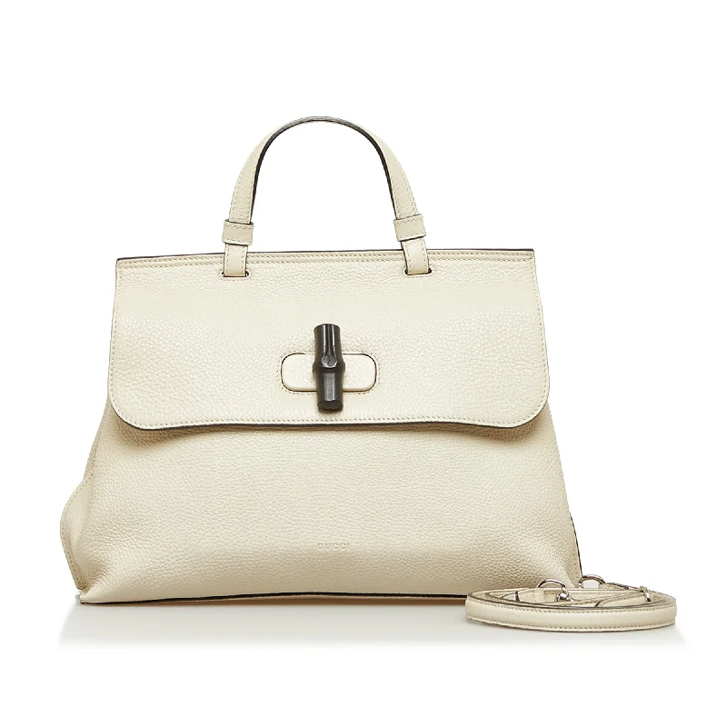 Gucci Bamboo Daily Handbag Medium White