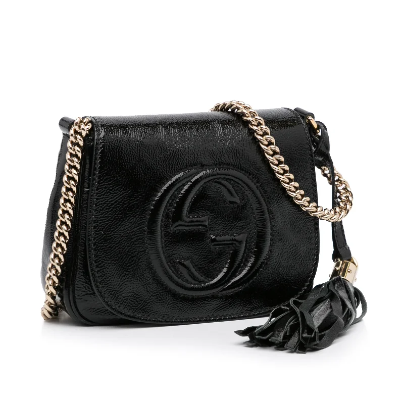 Gucci Soho Flap Bag Black Patent Leather