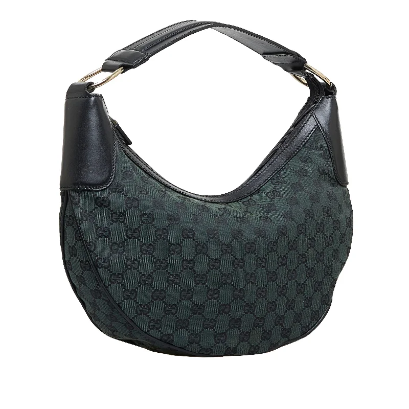 Gucci Half Moon Hobo Green GG Canvas