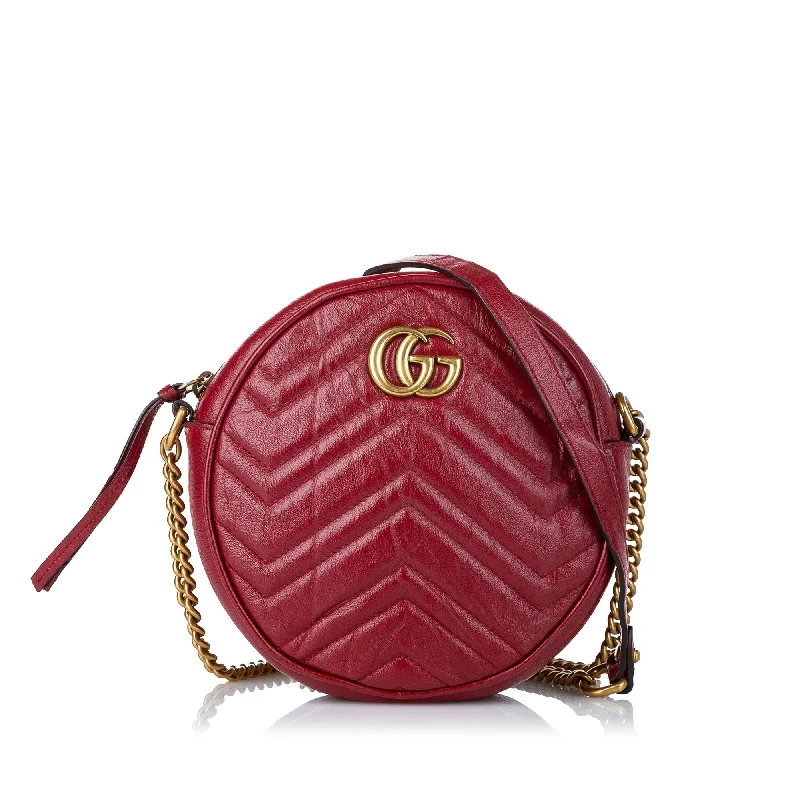 Gucci GG Marmont Round Red Leather