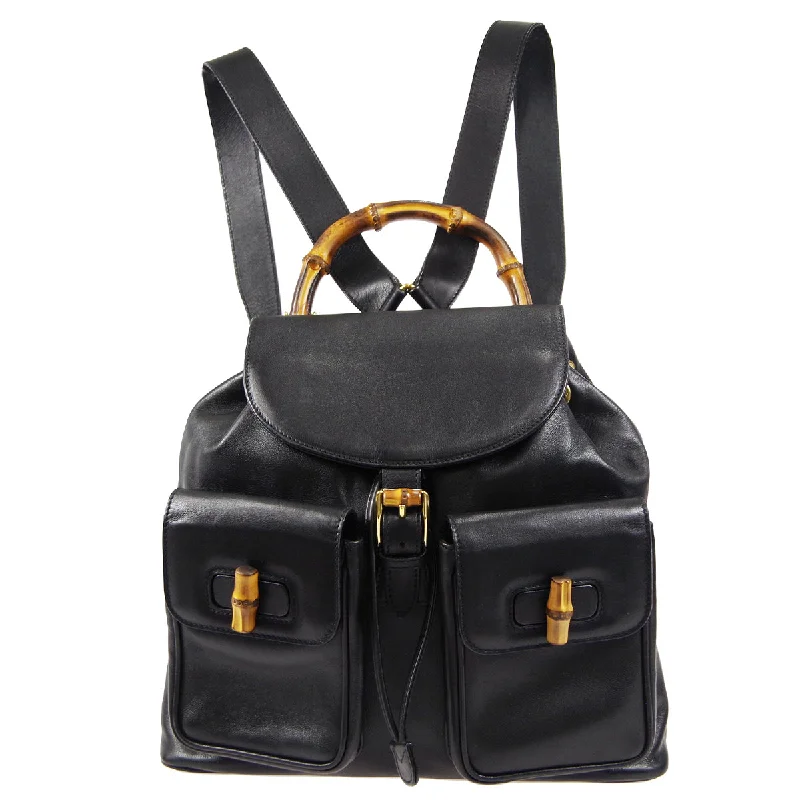 Gucci Bamboo Backpack Black 58083