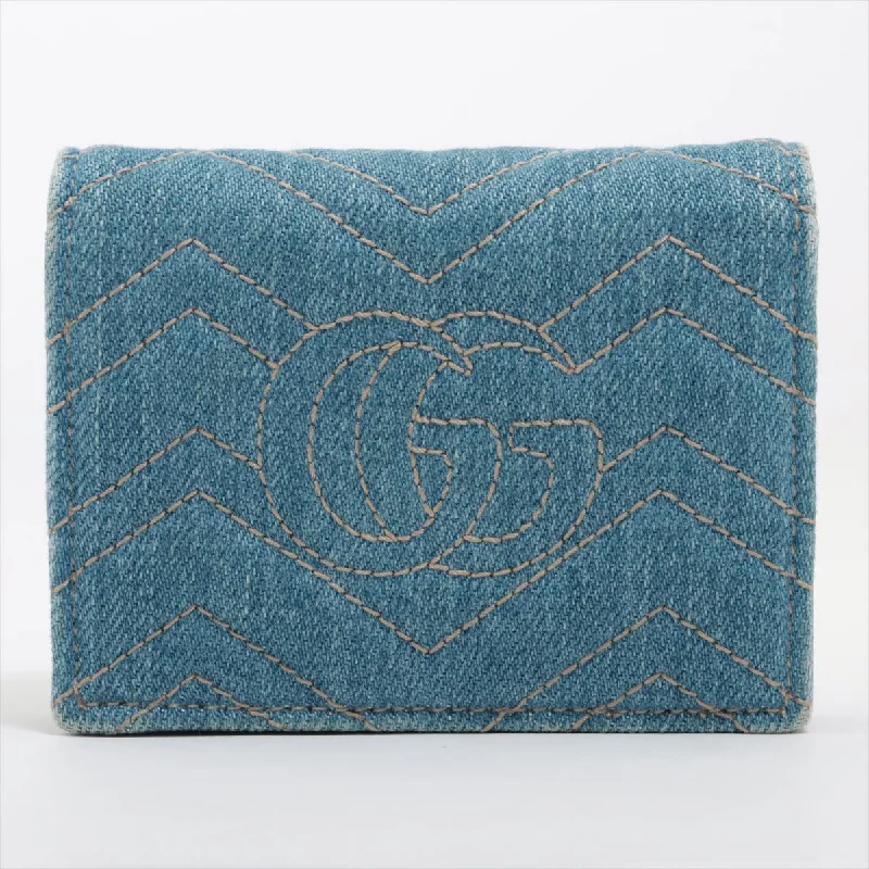 Gucci GG Marmont Denim Bi-fold Wallet