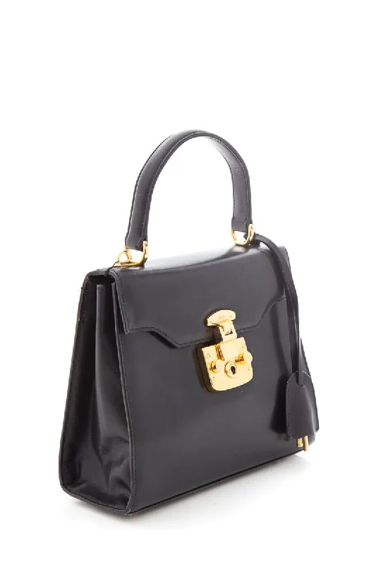 Gucci Midnight Lady Lock Leather Handbag