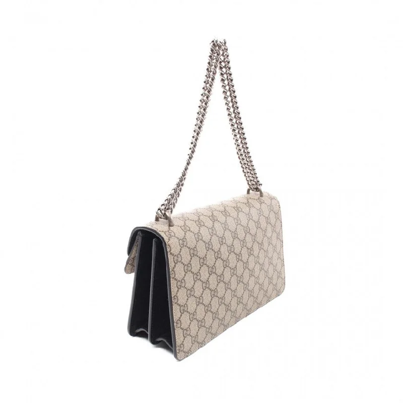 Gucci Dionysus Gg Supreme Chain Shoulder Bag,Beige