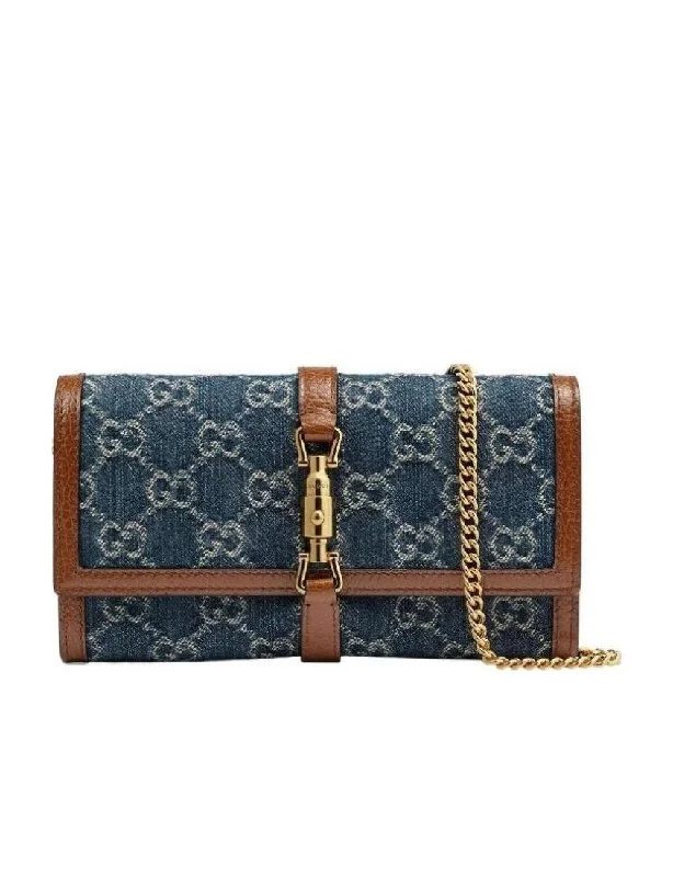 Gucci GG Denim Collection Jackie 1961 Collection Chain Strap Mini Bag