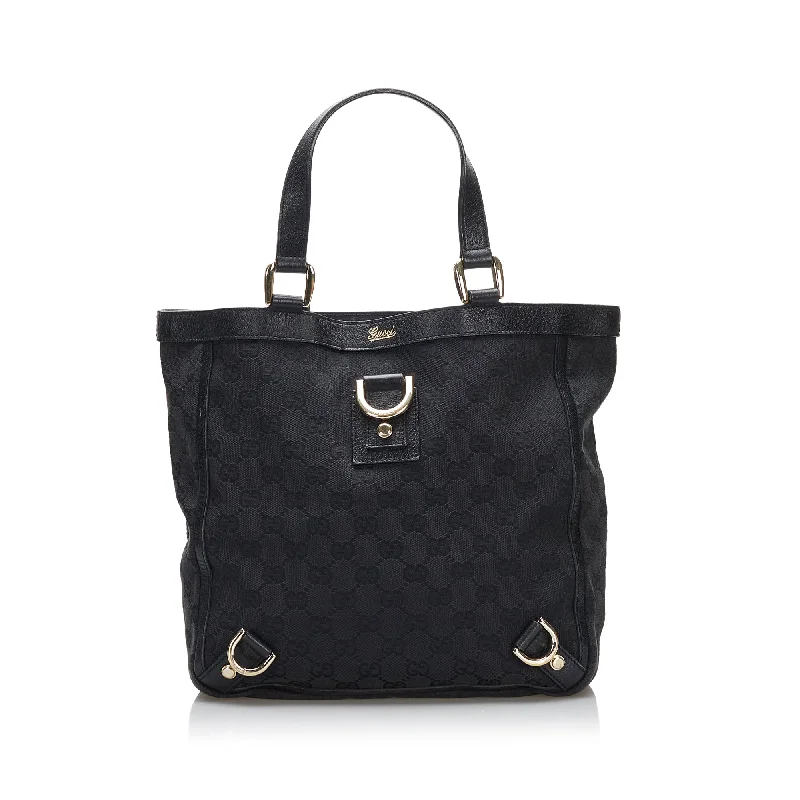 Gucci Abbey Tote Bag Black GG Canvas