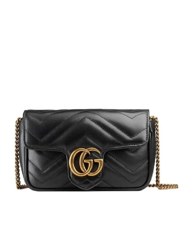 Gucci Black GG Marmont Mini Shoulder Bag