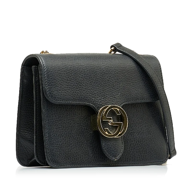 Gucci Interlocking G Black Dollar Calfskin