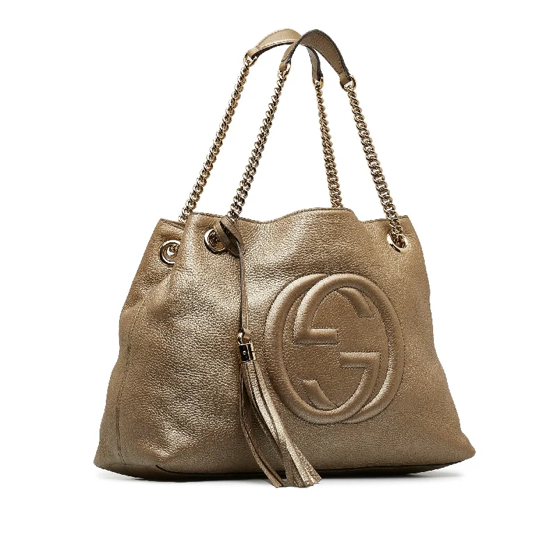 Gold Gucci Medium Soho Chain Tote