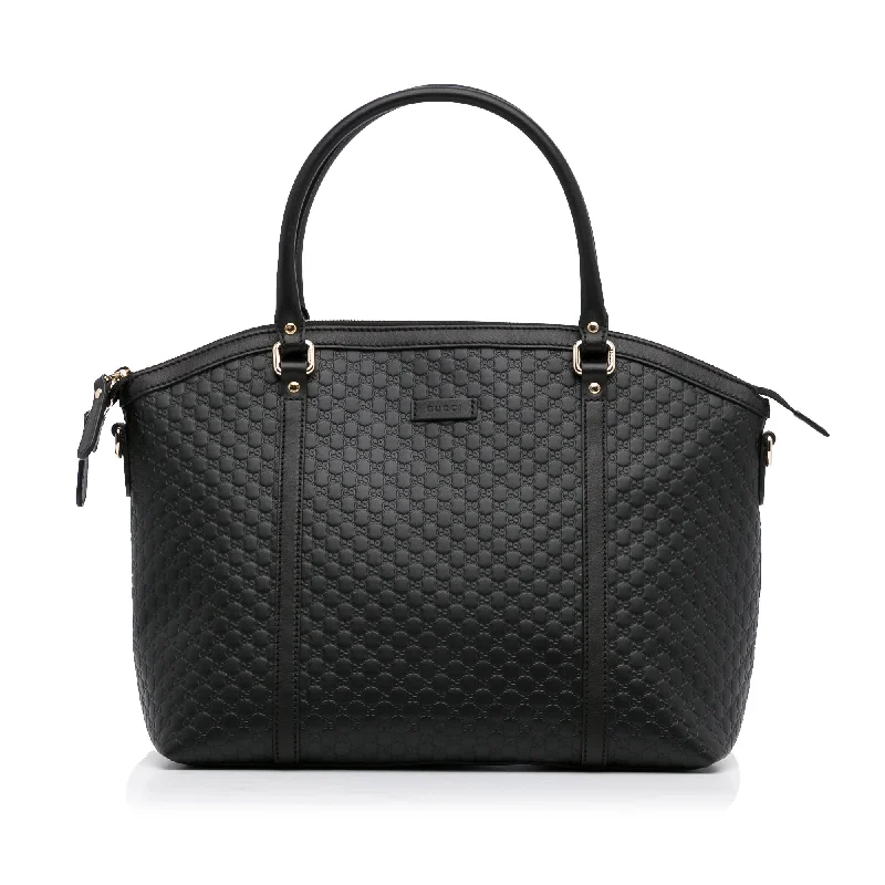 Gucci Dome Large Black Microguccisima Embossed Leather