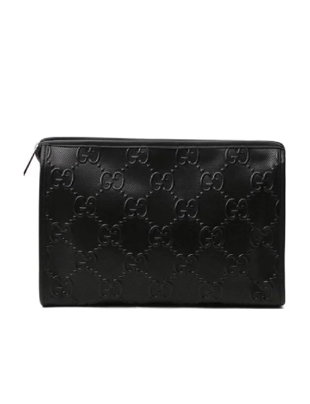 Gucci Logo embossed clutch bag