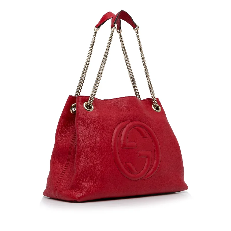 Red Gucci Medium Soho Chain Tote