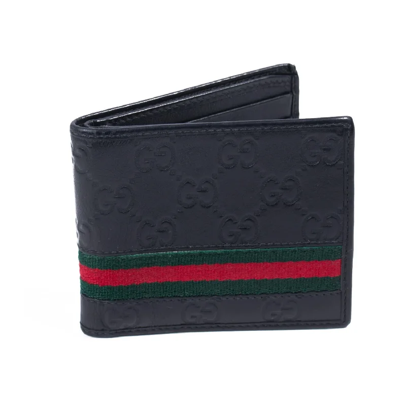 Gucci Guccissima Web Bi-Fold Wallet