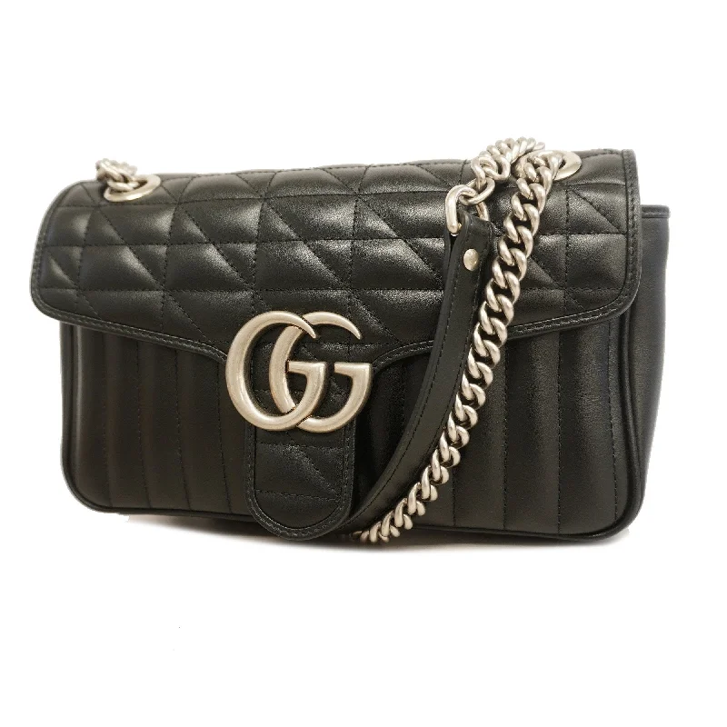 Gucci GG Marmont Shoulder Bag 443497 Women's Leather Shoulder Bag Black