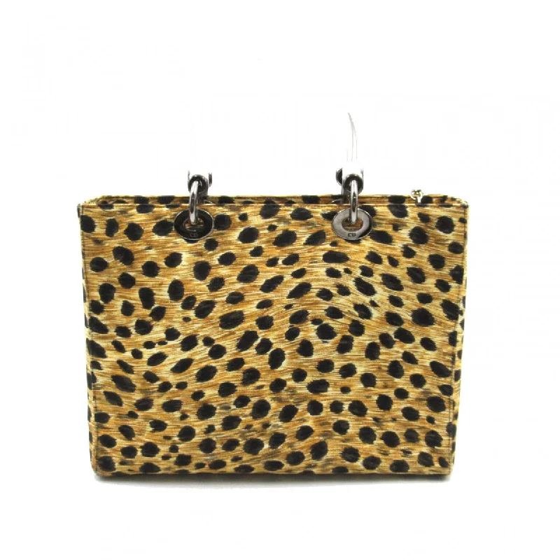 Large Leopard Print Canvas Lady Dior