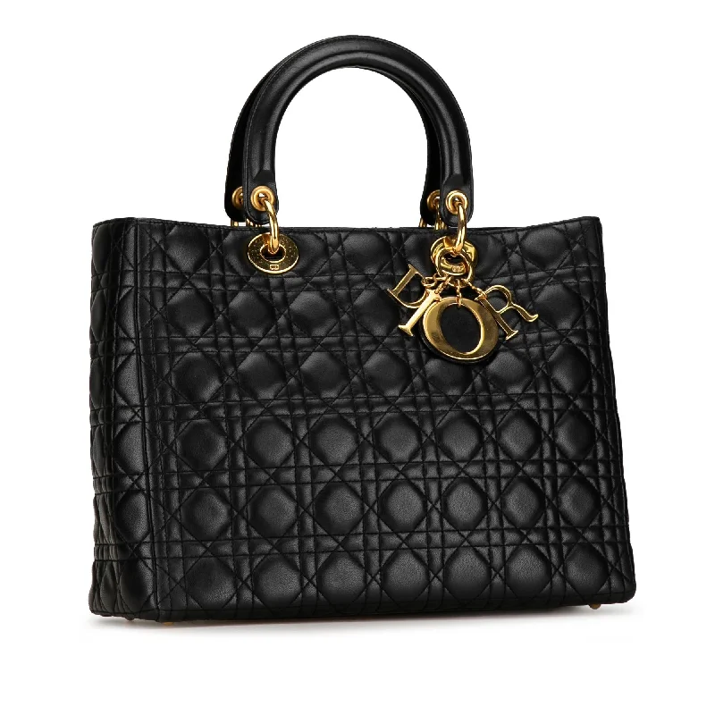 Dior Large Lambskin Cannage Lady Dior (3twUhI)