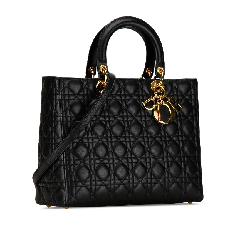 Dior Large Lambskin Cannage Lady Dior (12hNSl)