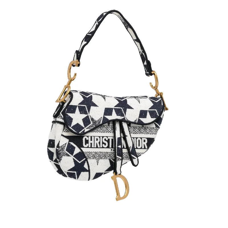 Dior Stars Embroidered Canvas Saddle Bag (MiPqVc)