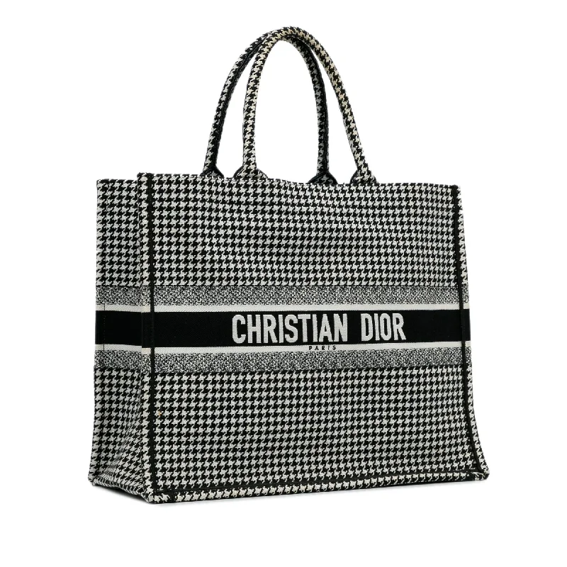 Dior Large Houndstooth Embroidered Book Tote (i71xOC)