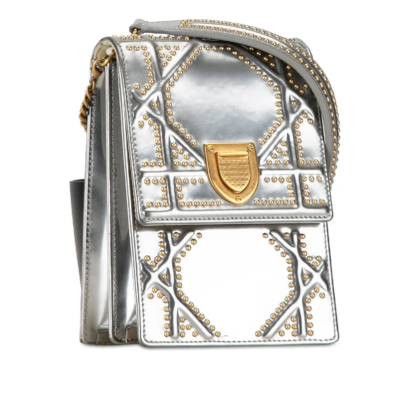 Dior Metallic Studded Calfskin Vertical Diorama (qyuKTo)