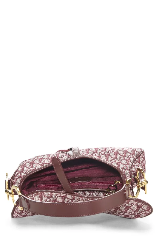 Dior,  Burgundy Trotter Canvas Saddle Bag, Burgundy