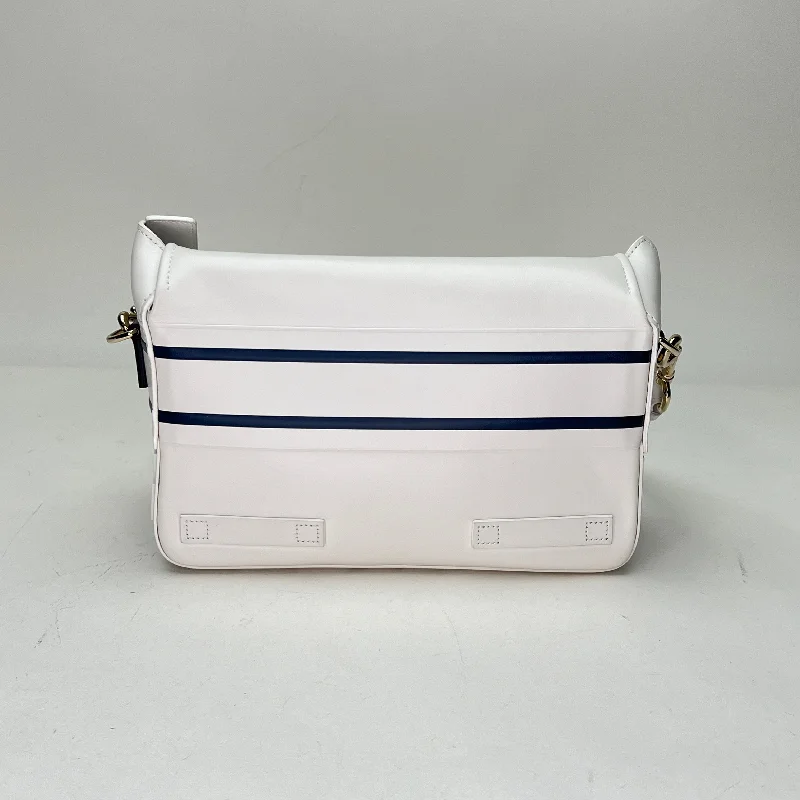 Diorcamp Small White Messenger Bag in Calfskin, Light Gold hardware