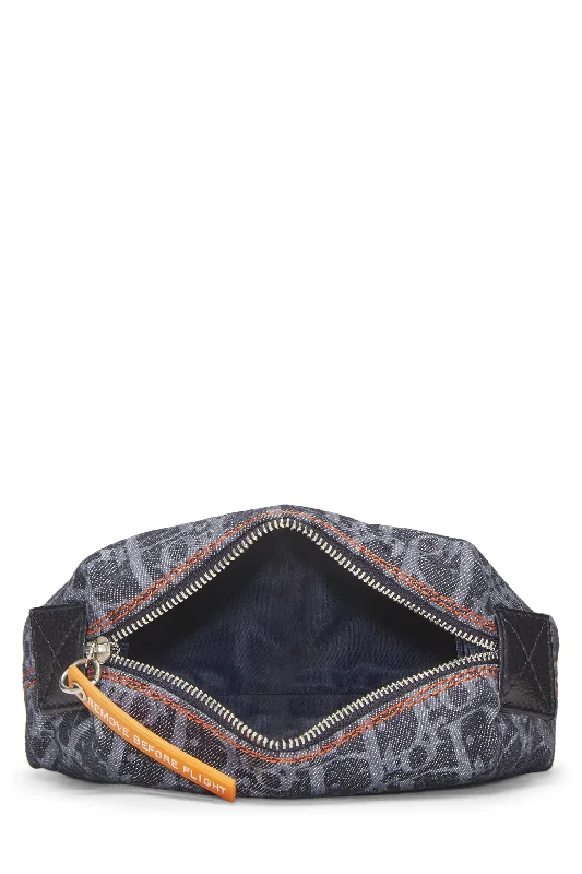 Dior,  Navy Denim Trotter Flight Pouch, Navy