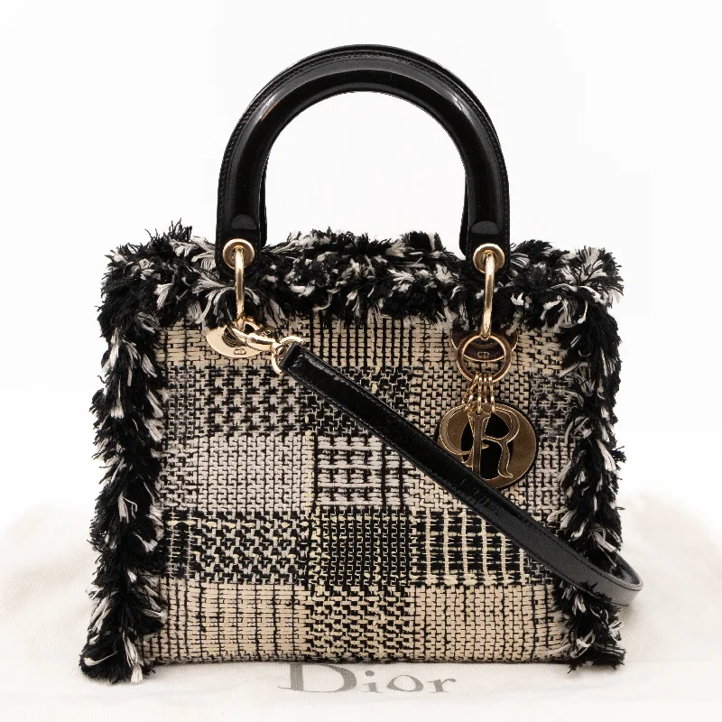 Lady Dior Medium Black & White Tweed