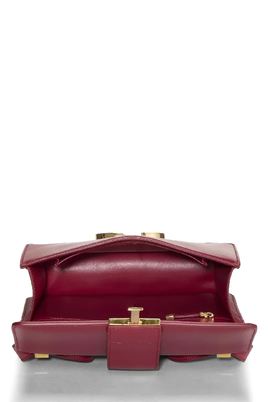 Dior,  Burgundy Calfskin 30 Montaigne Box Bag, Burgundy