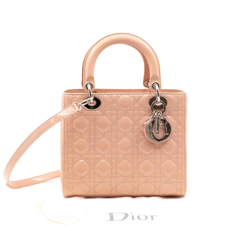 Lady Dior Medium Light Pink Patent Leather