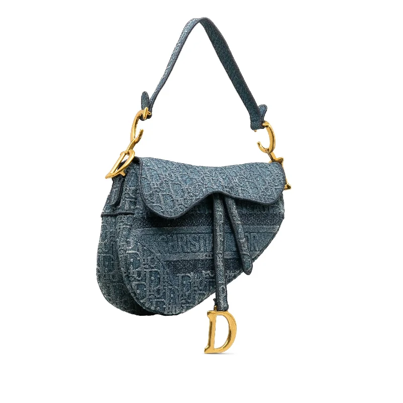 Dior Oblique Denim Saddle Bag (bhe25J)