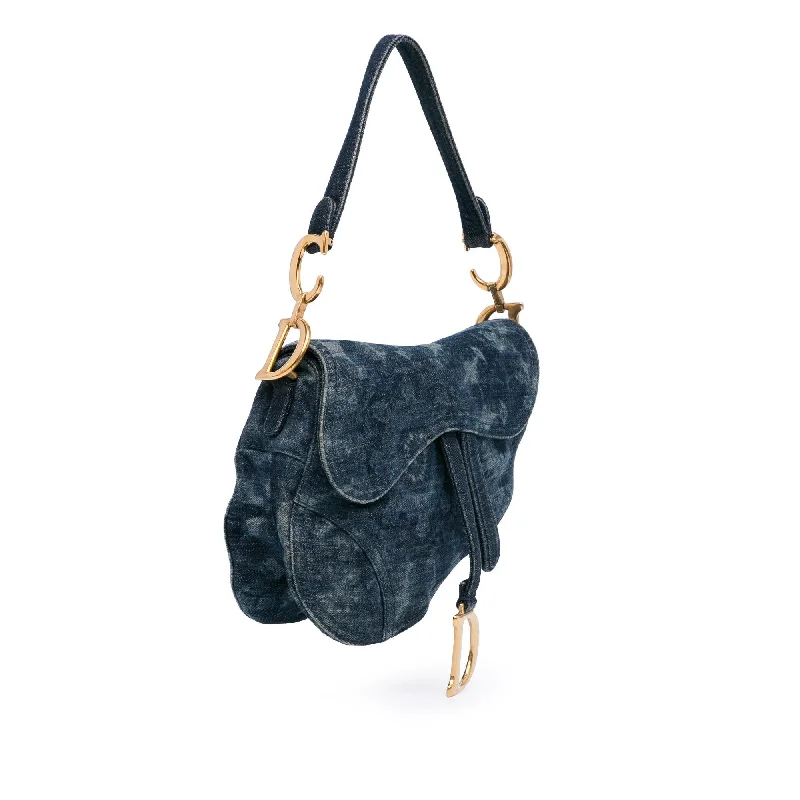 Dior Medium Tie Dye Printed Denim Saddle Bag (Oy4G3x)