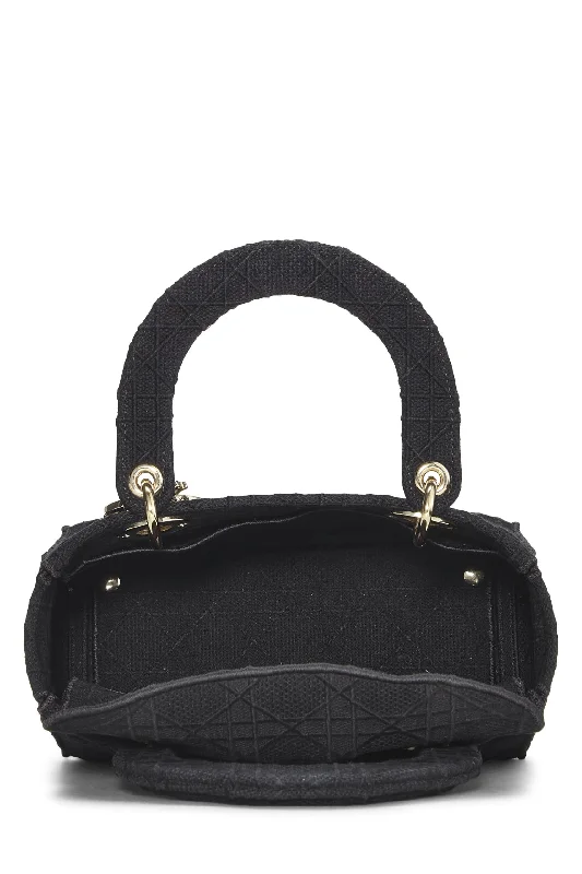 Dior,  Black Cannage Canvas Lady D-Lite Medium, Black