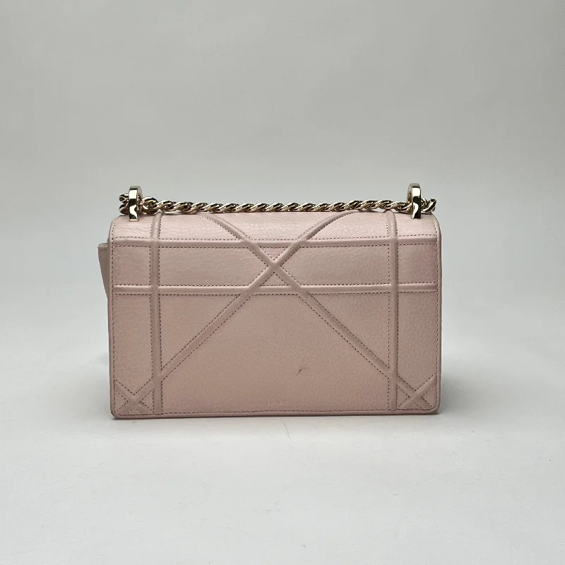 Diorama Small Pink Shoulder Bag in Calfskin, Gold hardware