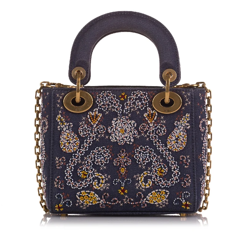 Dior Mini Embroidered Denim Lady Dior (WlCg5e)