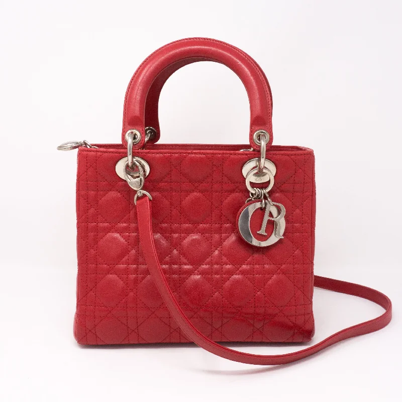 Lady Dior Medium Red Leather