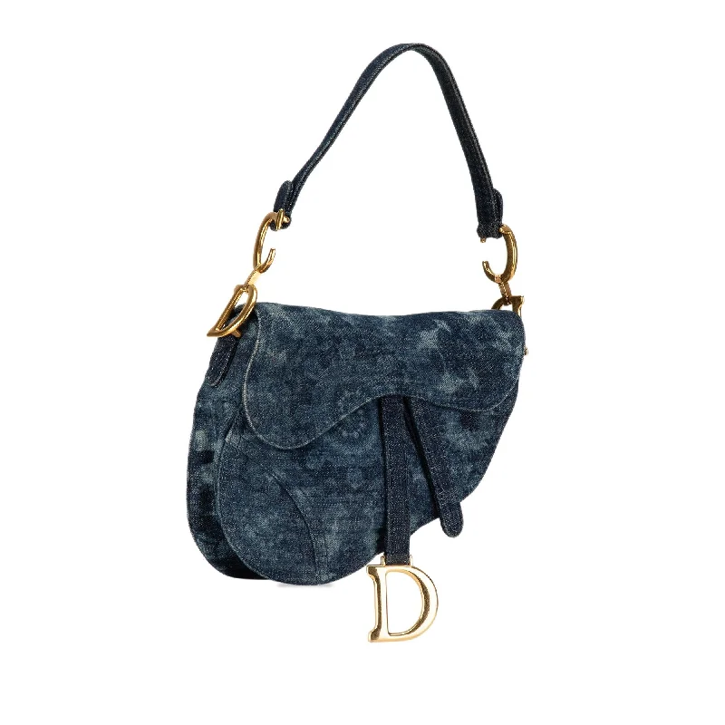 Dior Medium Tie Dye Printed Denim Saddle Bag (1G555d)