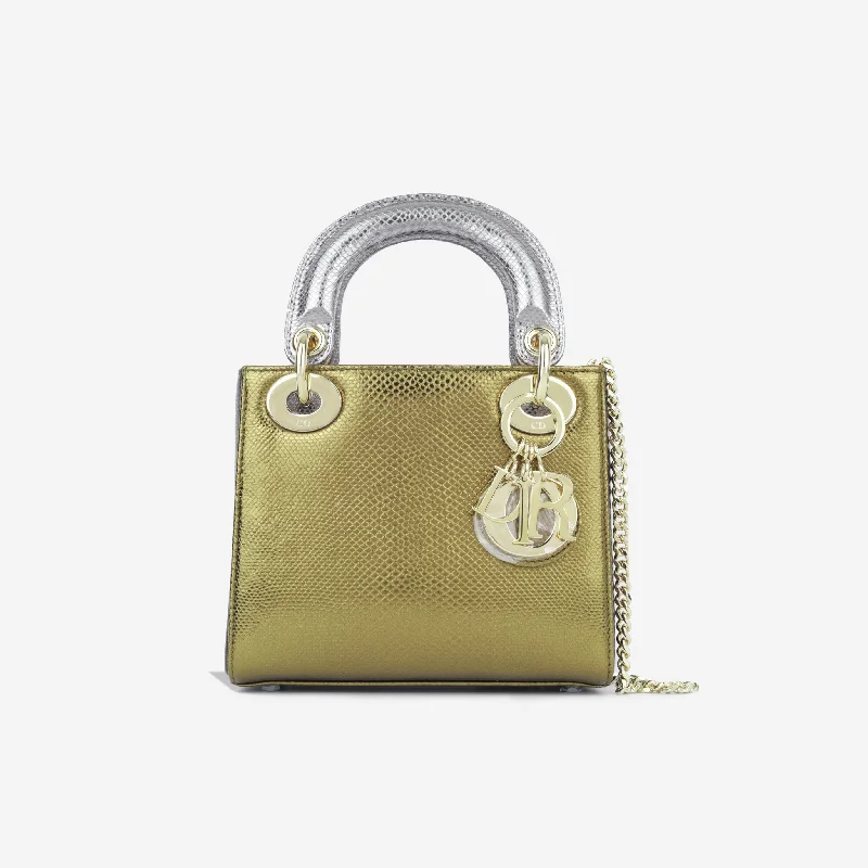 Mini Lady Dior - Silver/Gold