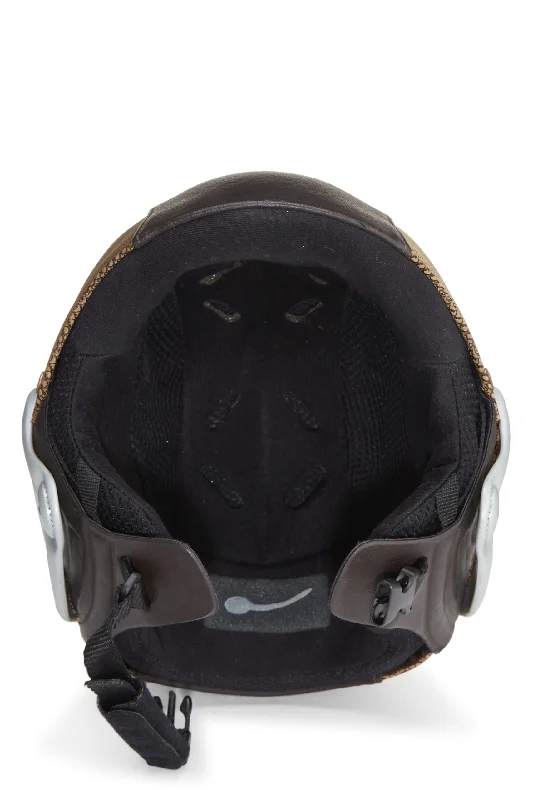 Dior,  Brown Leather & Plastic Oblique Ski Helmet, Brown